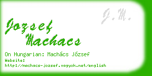 jozsef machacs business card