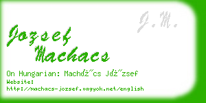 jozsef machacs business card